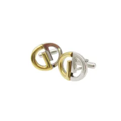 GUCCI グッチ カフス インターロッキングG ボタンカフス ゴールド シルバー メンズ 【中古】のサムネイル
