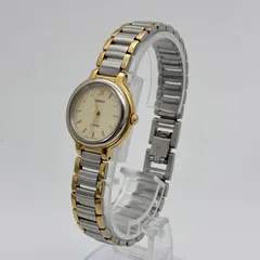 【稼働品】SEIKO セイコー AVENUE アベニュー 1F21-0H50 電池式 クォーツ アイボリー コンビ レディース Vintage Women's Watch