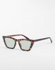 アンドアザーストーリーズ レディース アクセサリー サングラス・アイウェア リネン Other Stories cat eye sunglasses tortoise and green tintedのサムネイル
