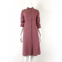 マーガレットハウエル MARGARET HOWELL ワンピース シャツワンピース 7分袖 5分袖 リネン 麻 100％ M 2 くすみボルドー テラコッタ色のサムネイル
