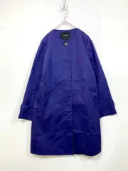 GREEN LABEL RELAXING グリーンレーベルリラクシング 3525-199-0465 コットン100％ ノーカラー コート size38/青  ◇■レディースのサムネイル