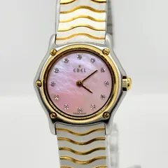 EBEL エベル クラシックウェーブ ピンクシェル 18204579 QZ レディース 腕時計 稼働品のサムネイル