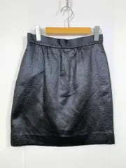 LOUNIE ルーニィ 日本製 光沢 Aライン 台形 ミニ スカート size38/黒 ■■レディースのサムネイル