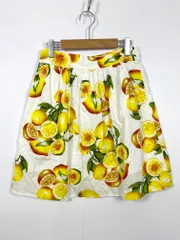 BANANA REPUBLIC バナナリパブリック レモン柄 フレア スカート size2/白 ■◆レディースのサムネイル
