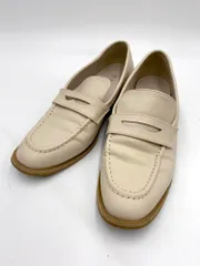 nano universe ナノユニバース LB.04 フェイクレザー スクエアトゥ ローファー シューズ size37/ライトベージュ ■■レディースのサムネイル