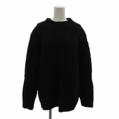 マーガレットハウエル MHL. 美品 ニット セーター M 黒 ブラック モックネック リブ編み 長袖 無地 ウール /MXのサムネイル