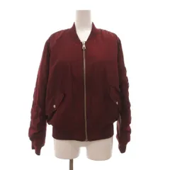 トップショップ TOPSHOP ブルゾン MA-1 ミリタリー ジャケット US6 ワインレッド リブ襟 /SC ■ECF007のサムネイル