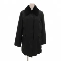 ソニア ソニアリキエル SONIA SONIA RYKIEL ステンカラーコート 40 黒 ブラック ファー襟 比翼デザイン ミドル丈 /NU ■ECF007のサムネイル