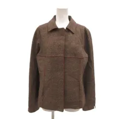 ソニア ソニアリキエル SONIA SONIA RYKIEL ツイードジャケット 40 茶 ブラウン レギュラーカラー パイピング /NU ■ECF007のサムネイル