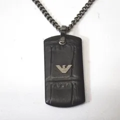 Ft1320761 エンポリオ・アルマーニ ネックレス ドッグタグ ブラック メンズ Emporio Armani 中古のサムネイル