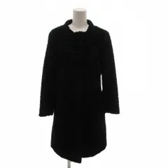 Sマックスマーラ 'S Max Mara 美品 ノーカラーコート シャギー生地 ハーフ丈 比翼仕立て 総裏地 36 黒 ブラック /MXのサムネイル