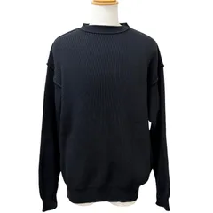美品□BALENCIAGA バレンシアガ 24AW 812125 コットン ウール リブ編み 長袖ニット セーター ブラック XS イタリア製 正規品 メンズのサムネイル