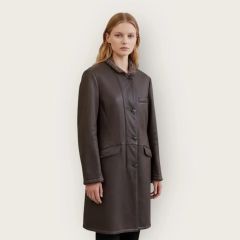 美品 180万LoroPianaセーブルファーカシミアレザーベルトダッフル 