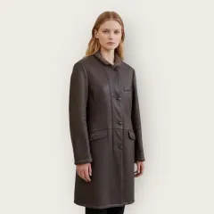 42/ Loro Piana ラムスキン ムートン ロングコートのサムネイル
