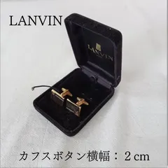 ランバン カフスボタン ロゴ スクエア ゴールド色 ブラック ケース付き ビジネス メンズ【カ603】のサムネイル