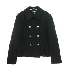 GIORGIO ARMANI ジョルジオアルマーニ ステンカラーコート ウール カシミヤ ダブルブレスト ファスナーデザイン ショート丈 ブラック 36【S】 レディース 【中古】のサムネイル