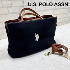 U.S. POLO ASSN. ユーエスポロアッスン 2WAY トートバッグ キャンバス 黒 茶のサムネイル