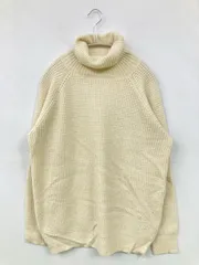 BACK NUMBER バックナンバー ニット/セーター L アイボリー ウール・ニット ナイロン 無地 ミドル丈 長袖 タートルネック/ハイネック メンズ レディースのサムネイル