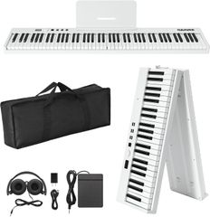 電子ピアノ 折りたたみ 61鍵盤 電子キーボード ピアノ 専用ケース MIDI