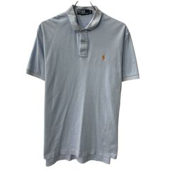 90s Polo by Ralph Lauren 半袖 ポロシャツ M ライトブルー ポロラルフローレン ハーフボタン 90年代 ポニー刺繍 夏物 a807-6613