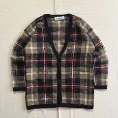 90s　vintage　ヴィンテージ古着　MADE IN TAIWAN　台湾製　PAUL HARRIS DESIGN　タータンチェック柄　モヘア50％　ニットカーディガン　Y2K　C-BOY　tartan check mohair knit cardiganのサムネイル