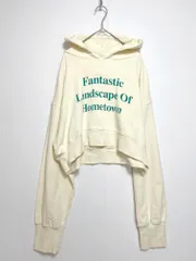 美品 CIAOPANIC チャオパニック 定価7700円 クロップドロゴフーディー プルオーバー パーカー sizeONE/オフホワイト  ■■レディースのサムネイル