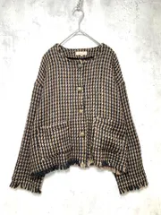 Samansa Mos2 サマンサモスモス KOW-2300295 定価8690円 クルーネックフリンジ ジャケット sizeF/茶 ◆■レディースのサムネイル