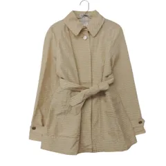 CHANEL シャネル ステンカラーコート 01C ボーダー柄 薄地 アウター コート ベージュ 36【S】 レディース 【中古】のサムネイル