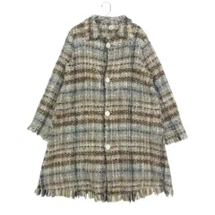美品 45rpm ４５アールピーエム ステンカラーコート ブランケット藍ツイード ジャケット ウール アルパカ 8122011 アウター ベージュ 2 レディース 【中古】のサムネイル