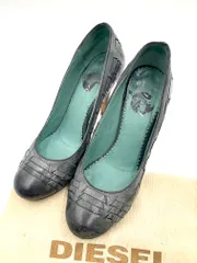 DIESEL ディーゼル レザー 編み込み ハイヒール パンプス size35/グレー ■■レディースのサムネイル