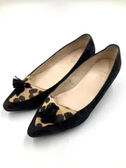 PICHE ABAHOUSE ピシェ アバハウス ハラコ タッセル ポインテッドトゥ ミドルヒール パンプス size35/黒 ■■レディースのサムネイル
