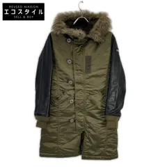 HYSTERIC GLAMOUR　ヒステリックグラマー　0143AC06 カーキ×ブラック レザー切り替え N-3B モッズコート　Fのサムネイル