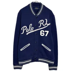 Polo by Ralph Lauren ポロ ラルフローレン スウェットスタジアムジャケット ネイビー(メンズ M)中古 古着 Y6606のサムネイル