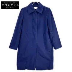Chloe　クロエ　11AMA29-11A061 ネイビー ウール ステンカラー 比翼 ロングコート　36のサムネイル