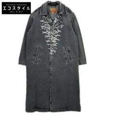 DIESEL　ディーゼル　22AW D-ROKU-LONG　チャコール クラッシュ加工 デニム ロングコート　Lのサムネイル