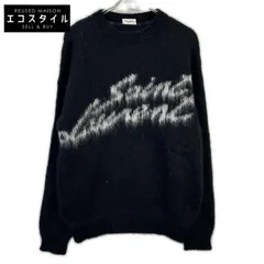 SAINT LAURENT PARIS　サンローランパリ　712176 Y75SQ ブラック ロゴ モヘアニットセーター　Sのサムネイル