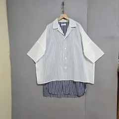 YOHJI YAMAMOTO ヨウジヤマモト Y's ワイズ オーバピ ロングスリーブシャツ 2 n4600のサムネイル