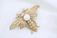 ソニアリキエル ヴィンテージ 蜂 ビー ブローチ 昆虫モチーフ ラインスローン アクセサリー メッキ 金 ゴールド SONIA RYKIEL 6856jのサムネイル