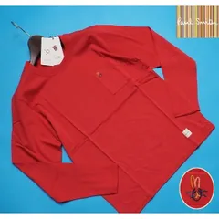 新品正規品 Paul Smith ポールスミス オーガニックコットン100% ステッチ×ラビット刺繍 長袖TシャツLレッド(026) 30-7029のサムネイル