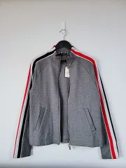 (割引) Thom Browne トム・ブラウン オールオーバー シグネチャー アームライニング ジップアップ ジャケットのサムネイル