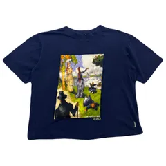 デシグアル Desigual Tシャツ 半袖 メンズ L ネイビー アート 絵画プリント 希少 春夏 個性的な絵画調アートパッチのサムネイル