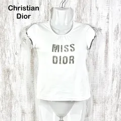 Christian Dior クリスチャンディオール MISS DIOR ビーズロゴ スパンコール Tシャツ ホワイト ピチTのサムネイル
