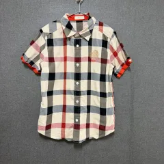 DAKS キッズ 140 CHECK 半袖 シャツ ベージュ BO2623のサムネイル