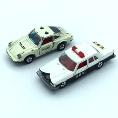 【希少・日本製】ヴィンテージ トミカ パトカー2台セット（ポルシェ911S・トヨタクラウン） #i00305のサムネイル