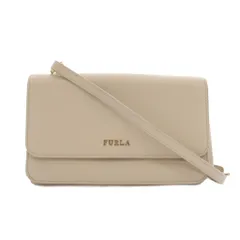 フルラ FURLA リーヴァ ショルダーバッグ ウォレット ポシェット レザー グレージュ /YM ●Dのサムネイル