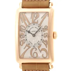FRANCK MULLER フランクミュラー 腕時計 ロングアイランド レリーフ 952QZRELHO シルバーギョウシエ文字盤 ピンクゴールド/クロコダイル クオーツ ユニセックス【中古】のサムネイル