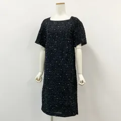 16h9《極美品》DRIES VAN NOTEN ドリスヴァンノッテン 半袖ワンピース ドレス 膝丈 スクエアネック サイズ34 ブラック レディースk02iのサムネイル