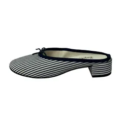 repetto(レペット) ミュール 36 レディース - ネイビー×白 ストライプ/2025年春夏 コットンのサムネイル