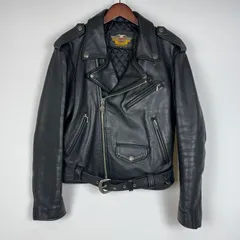 【中古品】 HARLEY DAVIDSON ハーレーダビッドソン COWHIDE LEATHER DOUBLE RIDERES JACKET カウハイドレザー ダブルライダース ジャケット YKKジップ アウター 【145-260531-yo-01-fuzh】のサムネイル