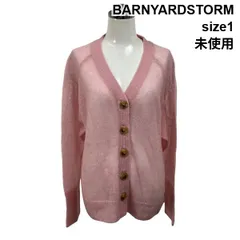 ◆ 未使用 バンヤードストーム BARNYARDSTORM カーディガン 長袖 Vネック 透け感 ドロップショルダー 毛 モヘア 1 M 9号 レディース S6I276のサムネイル